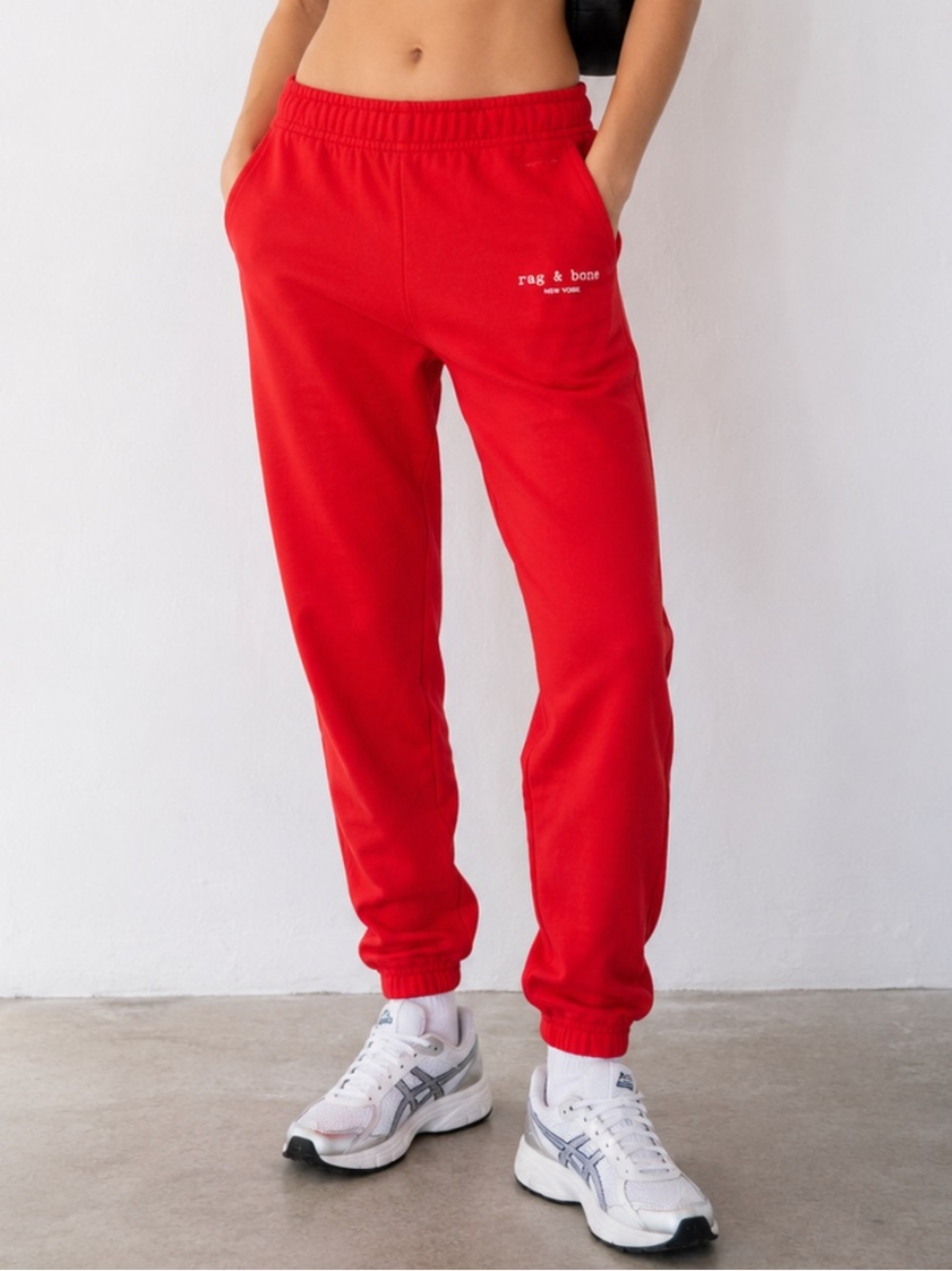 Rag & Bone City Terry Sweatpants Jogger Battle Red size medium 8298